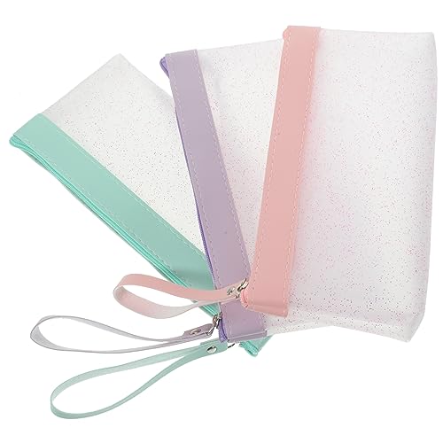 TOKIDNY 3stücke Teiliges Großer Transparenter Stiftetaschen Große Kapazität Für Schule Büro Und Make-up Leicht Und Tragbar von TOKIDNY