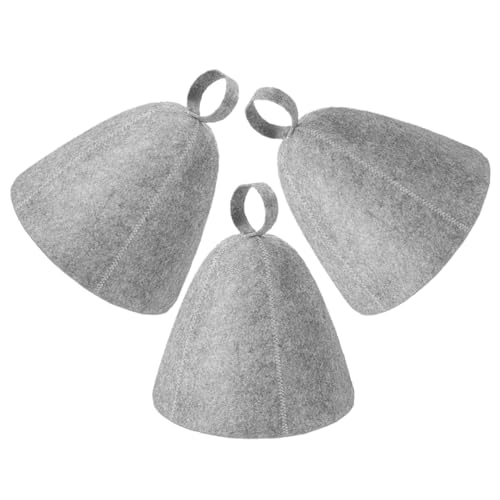 TOKIDNY 3stücke Filz Saunakappe Für Damen Und Herren Wiederverwendbar Wasserabsorbierend Bequem Tragbar Sauna Zubehör Kopfbedeckung Für Spa Und Bad von TOKIDNY