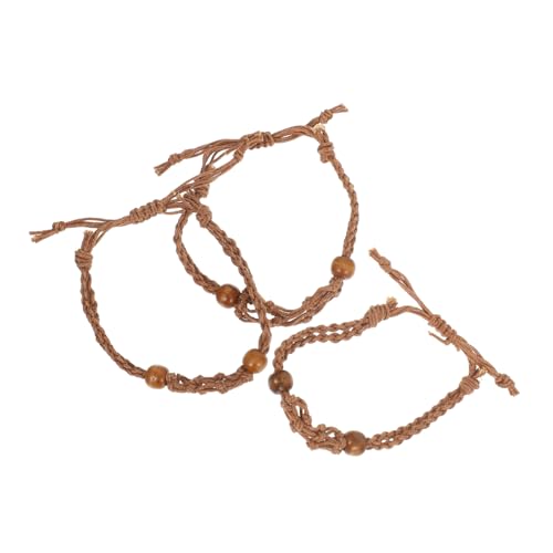 TOKIDNY 3stücke Seilarmband Verstellbar Perlengewebtes Handgefertigtes Geflochtener Kristallarmbandkäfig Halter Anhänger Schmuck Zubehör Damen von TOKIDNY