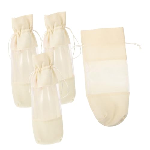 TOKIDNY 4 Stücke Flasche Tasche Stoff Taschen Verpackung Taschen Sackleinen Taschen Flasche Träger Tasche von TOKIDNY