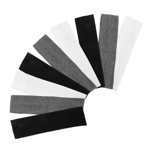 TOKIDNY 9 Stück Teiliges Elastische Atmungsaktive Rutschfeste Sport Stirnbänder für Frauen Leichte Yoga und Fitness Headbands Flexibler Strapazierfähiger Haarband Mix in Dunkelgrau von TOKIDNY