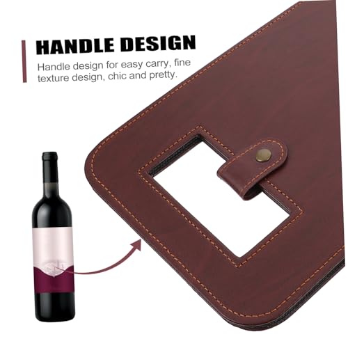 TOKIDNY Braune Leder Weintasche für Flaschen Rotwein Wiederverwendbarer Langlebiger Weintragetasche mit Tragegriff Umweltfreundliche Praktische Flaschenaufbewahrungstasche für und von TOKIDNY