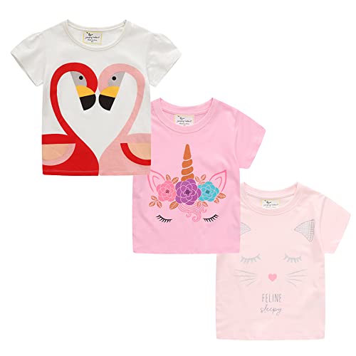 Kinder T Shirt Mädchen Kurzarm T-Shirt Sommer Einhorn T Shirt mädchen Freizeit Coole Tshirt Bluse Oberteil Shirt Baumwoll Kinder Shirt Rundhals Top 3-Pack Katze 6T Kinder T Shirt Mädchen Kurzarm T-Shirt Sommer Einhorn T Shirt mädchen Freizeit Coole Tshirt Bluse Oberteil Shirt Baumwoll Kinder Shirt Rundhals Top 3-Pack Katze 6T von TOKYMOON
