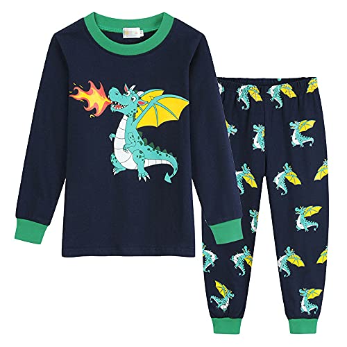 TOKYMOON Schlafanzug Jungen Lang Pyjama Dinosaurier Zweiteiliger Schlafanzüge Kinder Baumwolle Nachtwäsche für Baby Jungen Schlafanzug Dinosaurier Langarm Zweiteilig Pyjama Set von TOKYMOON