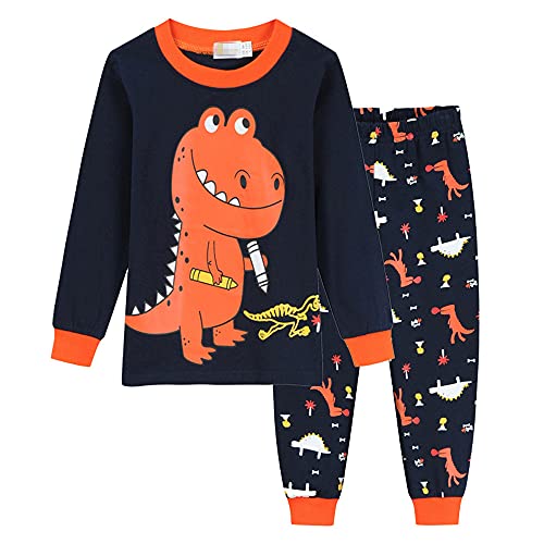 TOKYMOON Schlafanzug Jungen Lang Pyjama Dinosaurier Zweiteiliger Schlafanzüge Kinder Baumwolle Nachtwäsche für Baby Jungen Schlafanzug Dinosaurier Langarm Zweiteilig Pyjama Set von TOKYMOON