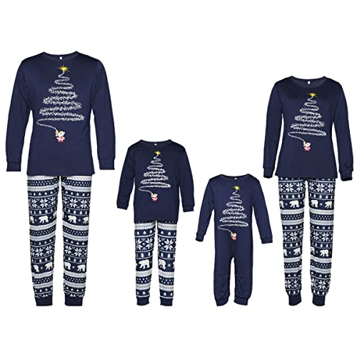 Schlafanzug Weihnachten Familie Damen Kinder Weihnachtspyjama Set Hose Tshirt Herren Jungen Mädchen Rundhals Nachthemd Hausanzug Outfit Weihnachtsanzug Kleidung Pyjamas Winter von TOKYMOON