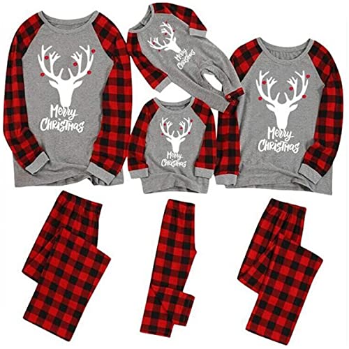 Schlafanzug Weihnachten Familie Damen Kinder Weihnachtspyjama Set Hose Tshirt Herren Jungen Mädchen Rundhals Nachthemd Hausanzug Outfit Weihnachtsanzug Kleidung Pyjamas Winter von TOKYMOON