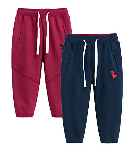 TOKYMOON 2er Pack Kinder Jogginghose Jungen Baumwolle Sweathose Dinosaurier Karikatur Gedruckt Hosen Kinder Sporthose Jogger Hose Jogger Pants 1-7 Jahre Dinosaurier 1 110 von TOKYMOON