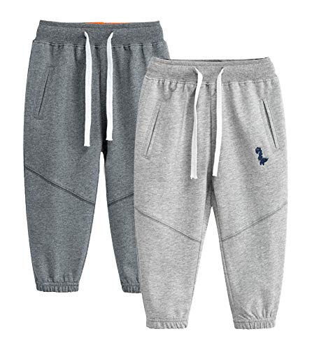 TOKYMOON 2er Pack Kinder Jogginghose Jungen Baumwolle Sweathose Dinosaurier Karikatur Gedruckt Hosen Kinder Sporthose Jogger Hose Jogger Pants 1-7 Jahre Dinosaurier 120 von TOKYMOON