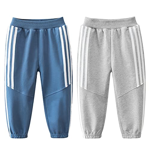 TOKYMOON 2er Pack Kinder Jogginghose Jungen Baumwolle Sweathose Dinosaurier Karikatur Gedruckt Hosen Kinder Sporthose Jogger Hose Jogger Pants 1-7 Jahre Grün 1 120 von TOKYMOON