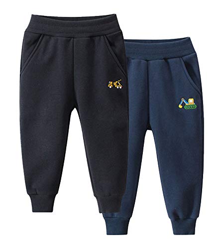 TOKYMOON 2er Pack Kinder Junge Sweathose Kids Karikatur Drucken Sporthose Jogger Pants Hose Babyhose Warm Jogginghose Jungen Mädchen Jogginghose Baumwolle Kinder Sweathose Wagen 1 104-110 von TOKYMOON