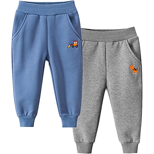 TOKYMOON 2er Pack Kinder Junge Sweathose Kids Karikatur Drucken Sporthose Jogger Pants Hose Babyhose Warm Jogginghose Jungen Mädchen Jogginghose Baumwolle Kinder Sweathose Wagen 128-134 von TOKYMOON