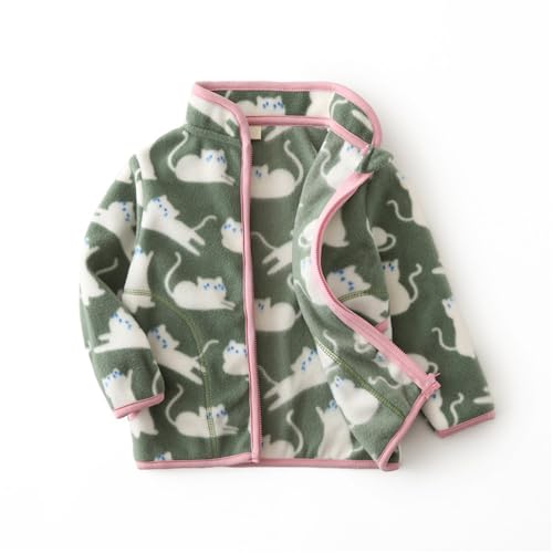 TOKYMOON Fleecejacke Kleinkind Kinder Herbst Winter Fleece Jacke Jungen Mädchen Verdickter Stehkragen Winddicht Kinder Reißverschluss mantel Warm Mantel Katzen 100 von TOKYMOON