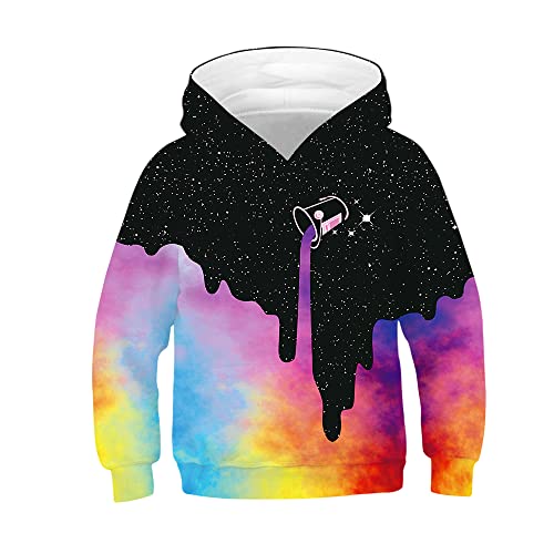 TOKYMOON Jungen 3D Kapuzenpullover Sportlich Unisex Kinder Hoodie 3D Lustig Gedruckt Kapuzenpullover Langarm Pullover Hoodies Sweatshirt für Jungen Mädchen mit Tasche Alter 4-16 Bunt 116-122 von TOKYMOON