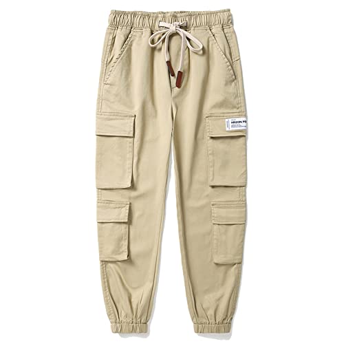 TOKYMOON Jungen Funktionshose Cargo Jogginghose Outdoor Jungen Jogger Hose Kinder Cargohose Jogginghose mit Gummizug Kinder Jungen Cargohose Jogginghose mit elastischem Bund Khaki 3 150 von TOKYMOON