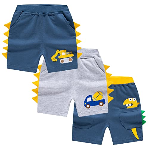 TOKYMOON Jungen Shorts 3er Sommer Shorts Kinder Baumwolle Kurze Hosen Pull-on Freizeit Shorts Kinder Kurze Hosen Jungen Shorts Jungs Sweat Shorts Kurze Hose Sporthose Bagger 100 von TOKYMOON