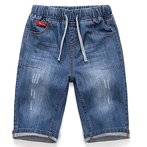 TOKYMOON Jungen Shorts Kinder Jungen Kurze Hosen Kinder Jungen Jeans Shorts Kurze Hose Kinder Sommer Jeanshose Jeansshorts mit aufgerolltem Saum und Gummizug Blau 1 130 von TOKYMOON