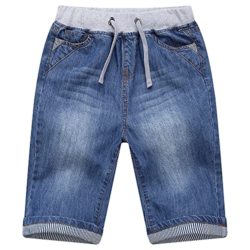 TOKYMOON Jungen Shorts Kinder Jungen Kurze Hosen Kinder Jungen Jeans Shorts Kurze Hose Kinder Sommer Jeanshose Jungen Jeans Shorts Kinder Stretch Kurze Regular Fit mit Gummibund Blau 100 von TOKYMOON