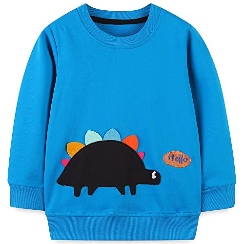 TOKYMOON Jungen Sweatshirt Pullover Baumwolle T-Shirt Kinder Langarmshirts Dinosaurier Kinder Sweatshirt Weihnachtspullover Warme Top Sweat Streetwear Oberbekleidung Dino 110 von TOKYMOON