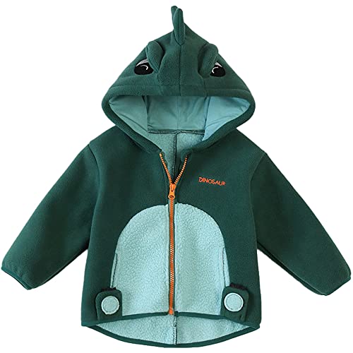 TOKYMOON Kinder Jungen Kapuzenpullover Fleecejacke Jungen Pullover Dinosaurier Headwear Jacke Hoodie Sweatjacke Kapuzenjacke Hoody Sweatshirt mit Reißverschluss 1-7 Jahre 92-122 Dinosaurier 100 von TOKYMOON