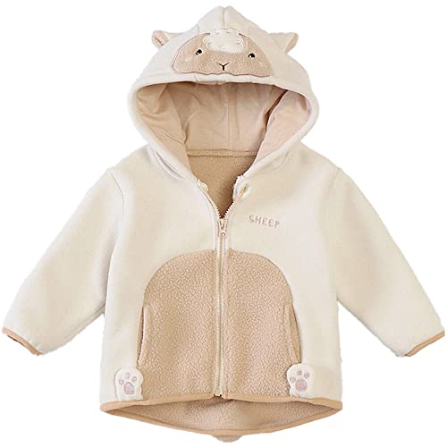 TOKYMOON Kinder Jungen Kapuzenpullover Fleecejacke Jungen Pullover Dinosaurier Headwear Jacke Hoodie Sweatjacke Kapuzenjacke Hoody Sweatshirt mit Reißverschluss 1-7 Jahre 92-122 Schaf 110 von TOKYMOON