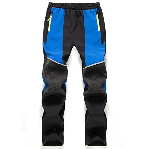 TOKYMOON Kinder Jungen Mädchen Softshellhose Gefütterte Skihose Thermohose Winddicht Schneehose Wasserdicht Atmungsaktiv Outdoorhose Warm Regenhose Wanderhose Königsblau 170 von TOKYMOON