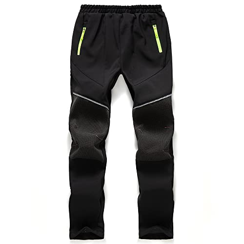 TOKYMOON Kinder Jungen Mädchen Softshellhose Gefütterte Skihose Thermohose Winddicht Schneehose Wasserdicht Atmungsaktiv Outdoorhose Warm Regenhose Wanderhose Schwarz 170 von TOKYMOON