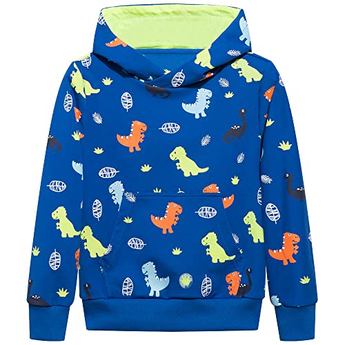 TOKYMOON Kinder Kapuzenpullover Jungen Dinosaurier Pullover Sweatshirt Jungen Hoodie Dinosaurier Kapuzenpullover Kinder Pullover Sweatshirt Kinder Hoodie Blau 110 von TOKYMOON