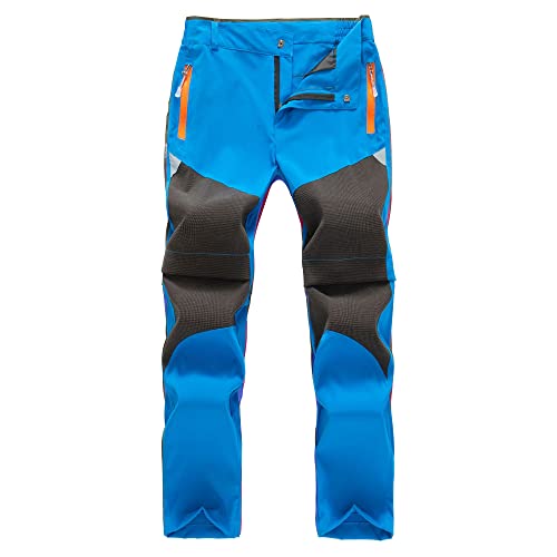 TOKYMOON Kinder Outdoorhose Wanderhose Zip Off Hose abnehmbare hosebeine Shorts Trekkinghose Unisex Jugend Mädchen 2-in-1-Funktionshose Sommer mit Gürtel Schnelltrocknend Atmungsaktiv Himmelblau 110 von TOKYMOON