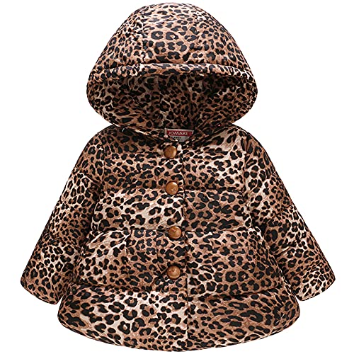 TOKYMOON Kinderjacke Winterjacke mit Kapuze Mädchen Wintermantel Warm Jacke Kinder Mädchen Baumwolle Winterjacke Outdoorjacke Oberbekleidung Kinderjacke Leopard 104-110 von TOKYMOON