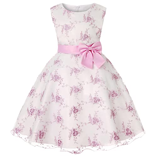 TOKYMOON Mädchen Kleider Partei Kleider Elegant Kinder Kleider Mädchen Prinzessin Kleid Geburtstags Hochzeits Tüll Kleid Mädchen Formale Kleider Kleid Blumenmädchen Formale Kleid Rosa 120 von TOKYMOON