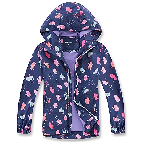 TOKYMOON Mädchen Regenjacke Wasserdicht Jacke Übergangsjacke Regenjacke mit Fleece Fütterung Warm Winddicht Atmungsaktiv Wanderjacke Outdoorjacke Softshelljacke Kinder Lila 1 116-122 von TOKYMOON