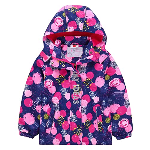 TOKYMOON Mädchen Regenjacke Wasserdicht Jacke Übergangsjacke Regenjacke mit Fleece Fütterung Warm Winddicht Atmungsaktiv Wanderjacke Outdoorjacke Softshelljacke Kinder Punkte 110-116 TOKYMOON Mädchen Regenjacke Wasserdicht Jacke Übergangsjacke Regenjacke mit Fleece Fütterung Warm Winddicht Atmungsaktiv Wanderjacke Outdoorjacke Softshelljacke Kinder Punkte 110-116 von TOKYMOON