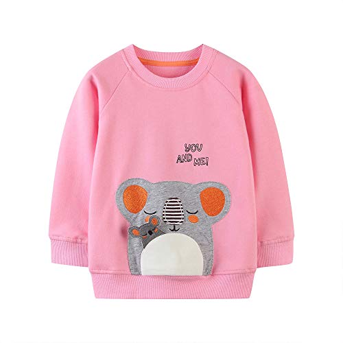 TOKYMOON Mädchen Sweatshirt Langarm Top Baumwolle Muster Sweat Herbst Winter Kinder Pullover Sweatshirt Casual Long Tops Jumper Sweatshirt Kinder Warme Streetwear Tier 1 110 von TOKYMOON
