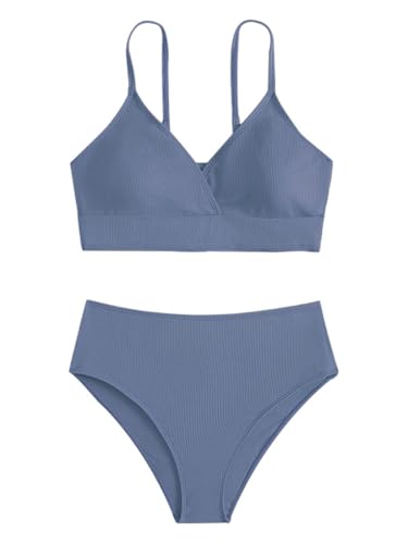 TOKYMOON Mädchen Teenager Bikini Bademode Set Blumendruck Badeanzug mit Bikinihose Sommer Tankini Bikini Swimsuit Schwimmanzug von TOKYMOON