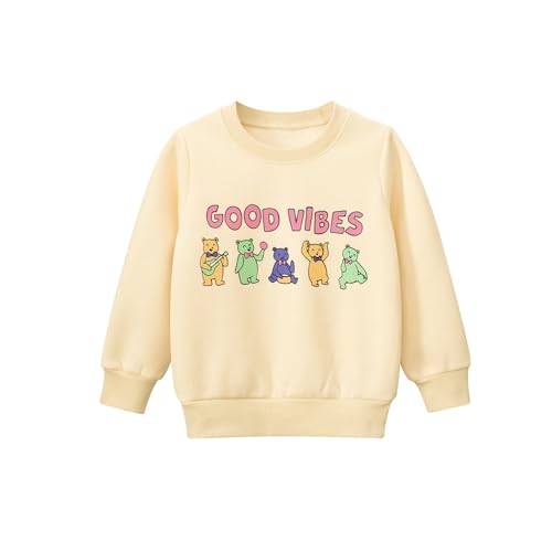 TOKYMOON Pullover Kinder Mädchen Sweatshirt Hase Pullover Baumwolle Warm Top Casual Jumper Kleinkind Winter Langarm Pullover für Kinder Langarmshirts Mädchen Sweatshirt Beige 1 130 von TOKYMOON