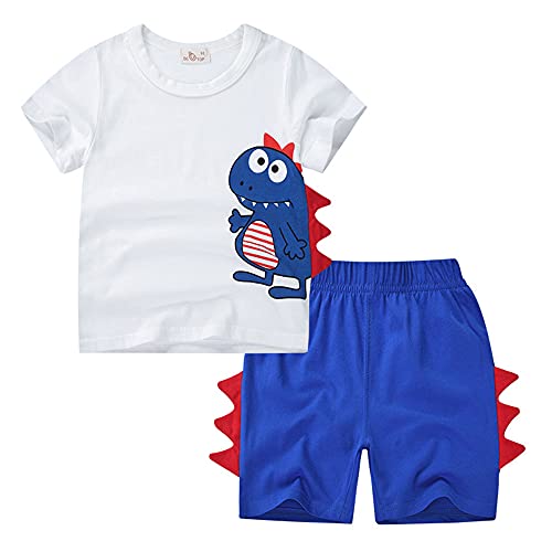 TOKYMOON Schlafanzug Kinder Kurzarm Pyjama Set Jungen Nachtwäsche Schlafanzüge Sommer Zweiteiliger Pyjamas Dinosaurier Baumwolle Schlafanzug Kinder Pyjama Kurzarm Dinosaurier 1 86-92 von TOKYMOON