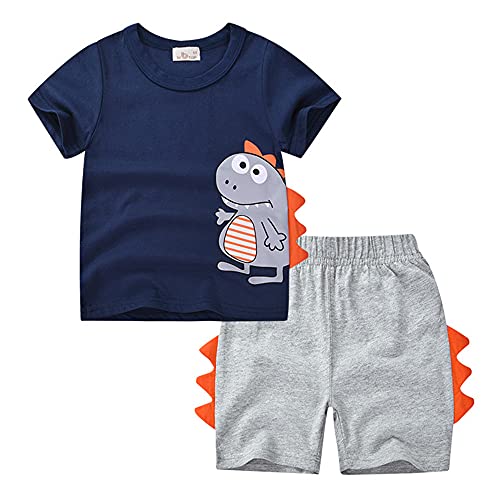 TOKYMOON Schlafanzug Kinder Kurzarm Pyjama Set Jungen Nachtwäsche Schlafanzüge Sommer Zweiteiliger Pyjamas Dinosaurier Baumwolle Schlafanzug Kinder Pyjama Kurzarm Dinosaurier 2 116-122 von TOKYMOON