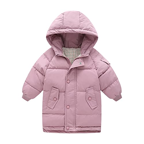 TOKYMOON Winterjacke Kinder Mädchen Lang Parka Kapuzenjacke Winter Mantel Winterjacke Mädchen Jung baby Kapuze Trenchcoat Outerwear Steppjacke warm Winddicht Kapuzenmäntel Lila 120 von TOKYMOON