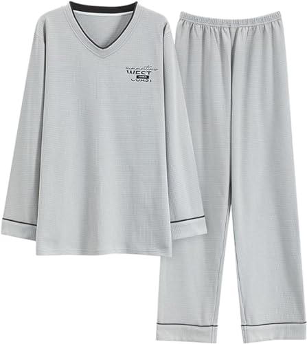 TOKYMOON Zweiteiliger Teenager Jungen Schlafanzug Set Langarm Baumwolle Pyjama Set Kinder Schlafanzüge Set Winter Nachtwäsche Cartoon Tops und Lange Hose Outfits Pyjama N 164-170 von TOKYMOON