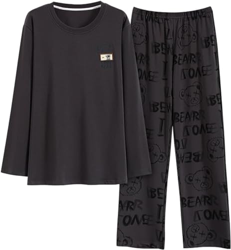 TOKYMOON Zweiteiliger Teenager Jungen Schlafanzug Set Langarm Baumwolle Pyjama Set Kinder Schlafanzüge Set Winter Nachtwäsche Cartoon Tops und Lange Hose Outfits Pyjama ZD 164-170 von TOKYMOON