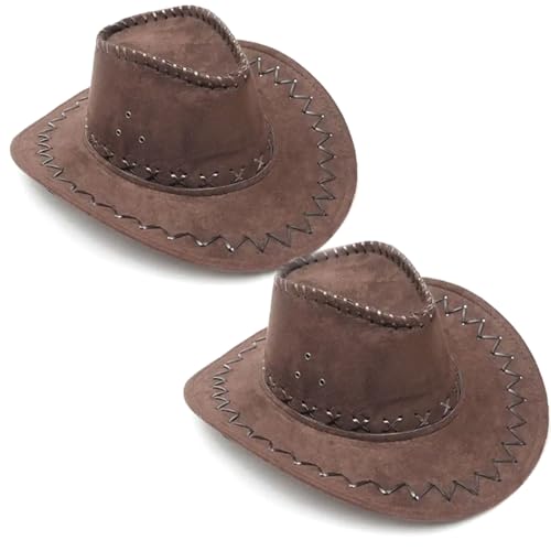 TOLASTO 2er-Pack Texas Cowboyhut für Erwachsene: Western-Kostümzubehör für Mottopartys, Ranchstyle Wildwest-Outfit in Dunkelbraun, Braun TOLASTO 2er-Pack Texas Cowboyhut für Erwachsene: Western-Kostümzubehör für Mottopartys, Ranchstyle Wildwest-Outfit in Dunkelbraun, Braun von TOLASTO