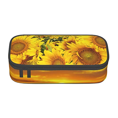 TOLKAT Sunflower Field Stifte-Tasche, großes Fassungsvermögen, langlebiges Fach, für Teenager, Mädchen, Jungen, Erwachsene von TOLKAT