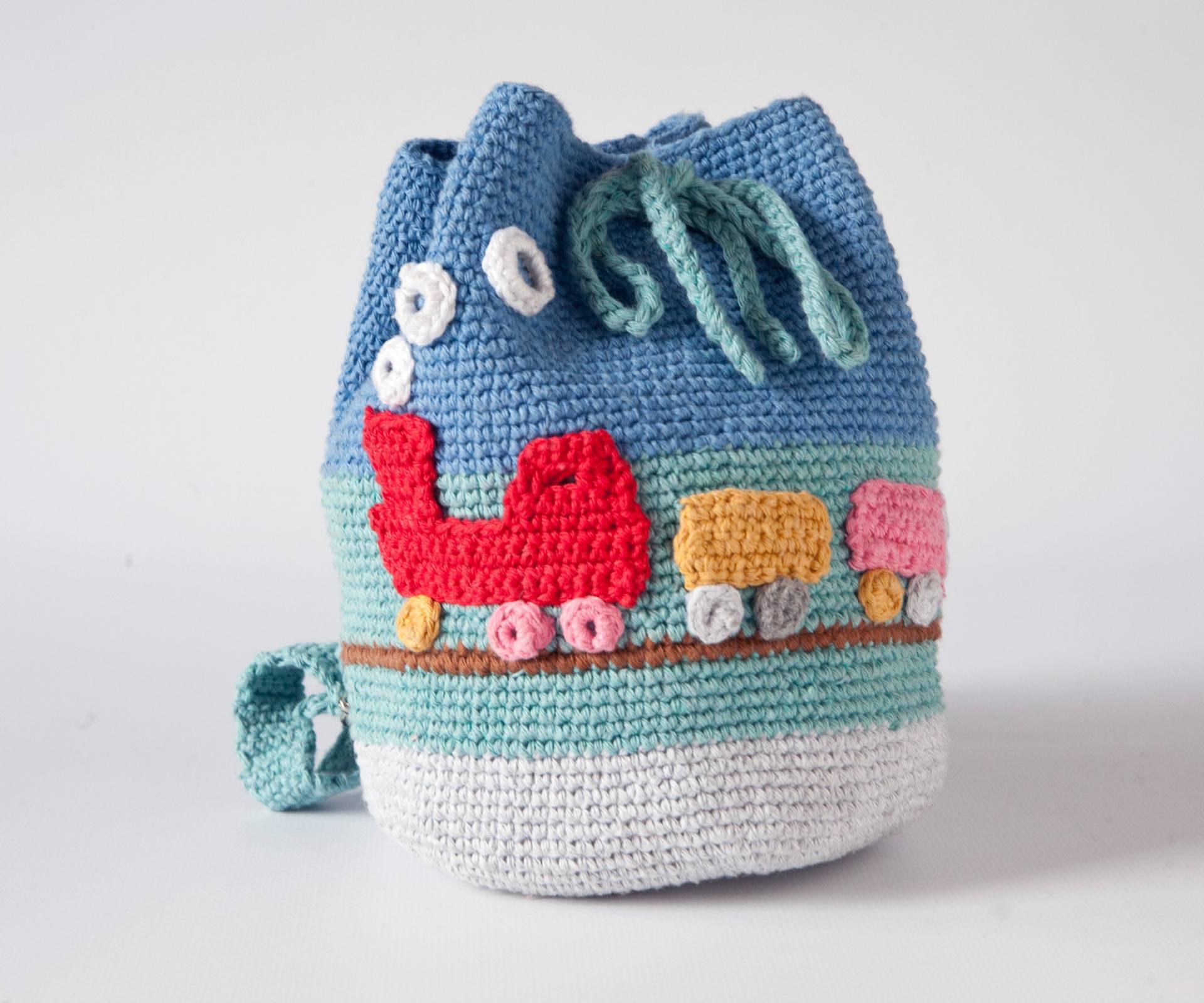 Ein Rucksack Mit Zug Für Ein Kleines Kind, Kleinkind Einem Choo-Choo, Gehäkelter Kind Ein Rucksack Mit Zug Für Ein Kleines Kind, Kleinkind Einem Choo-Choo, Gehäkelter Kind von TOLLOhandmade