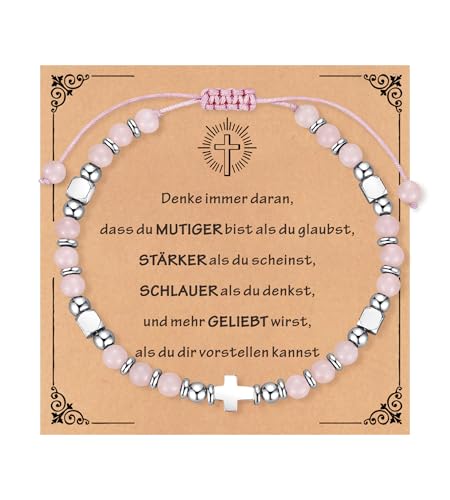 TOLOWOBK Geschenke für Mädchen Damen Edelstein Chakra Armband Mädchen Herz Charm Perlenarmband Heilsteine Perlen Armbänder Weihnachtsgeschenke Geburtstag Geschenke für Tochter Enkelin Schwester von TOLOWOBK