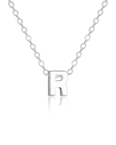 TOLOWOBK Kette Damen mit Buchstaben Silber Edelstahl Halskette A-Z Buchstabe Silberkette Damen Mädchen Personalisierte Anhänger Ketten Ostern Muttertag Geburtstag Geschenke für Mutter Tochter Frau Oma von TOLOWOBK