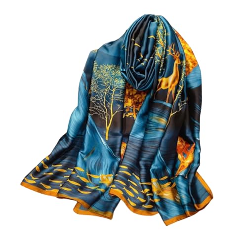 Seidenschal Damen Lange Schal, Tücher Modischer Schal Stola Seide Halstuch Tuch, für Frühling Sommer Ganzjährig, Seidentuch Halstuch Stola Großes Tuch Damen Elegant, 180 x 90 cm von TOLVUNZ