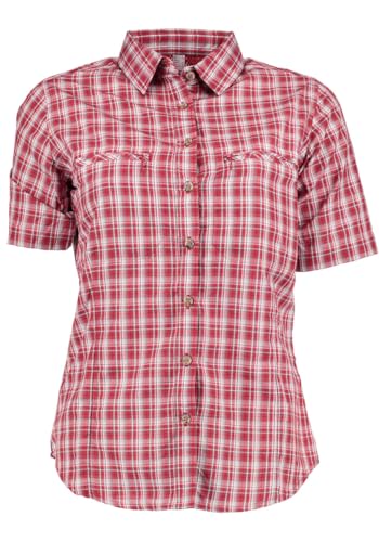 TOM COLLINS Damen Bluse Kurzarm Freizeitbluse mit Liegekragen Bubnu, Größe:44, Farbe:mittelrot von TOM COLLINS