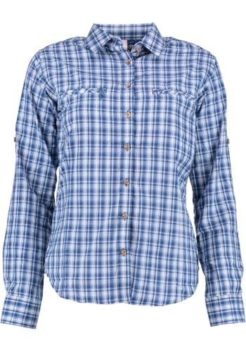 TOM COLLINS Damen Bluse Langarm Freizeitbluse mit Liegekragen Sukato, Größe:42, Farbe:Jeans von TOM COLLINS