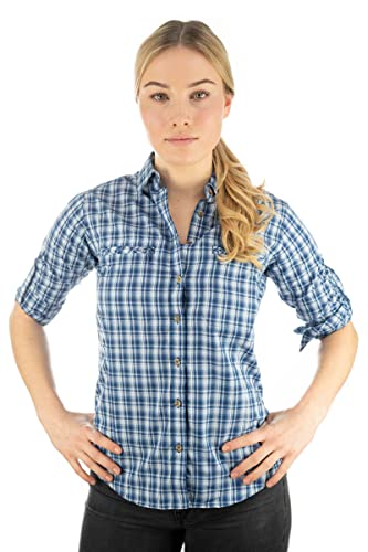 TOM COLLINS Damen Bluse Langarm Freizeitbluse mit Liegekragen Sukato, Größe:50, Farbe:Jeans von TOM COLLINS